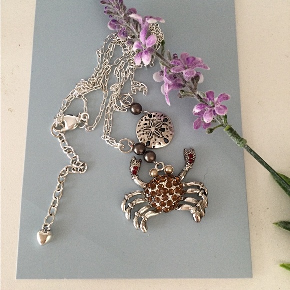 Cancer Crab Double Chain Sand Dollar Necklace - Picture 9 of 9